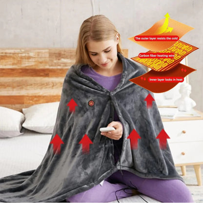 Heated Shawl with USB Power and Three Heat Settings, Removable Machine Wash Cover