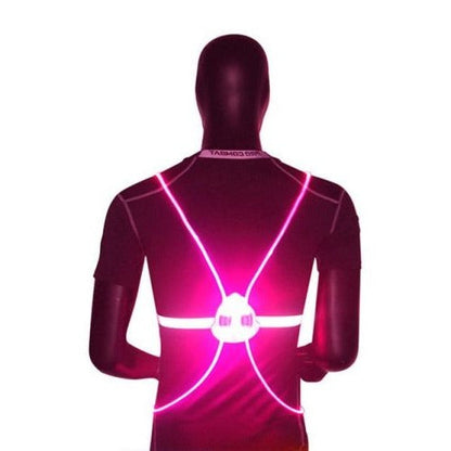 LED Safety Vest with 360-Degree Fiber Optic Lighting and Rechargeable Pack, Adjustable Fit