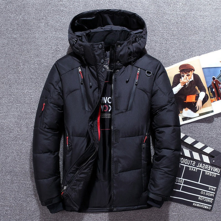 Insulated Jacket with Thermal Lining and Adjustable Hood, Water-Resistant Shell Zolana