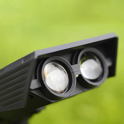 Solar Outdoor Spotlight with Adjustable Zoom Lens, RGB and Warm White Modes for Garden