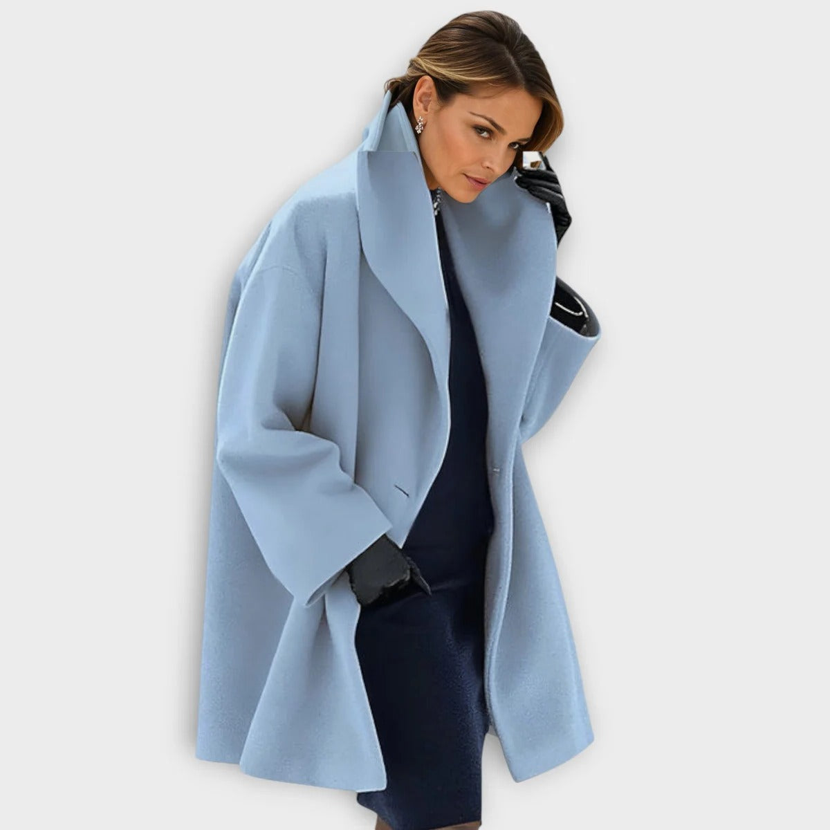 Women's Wool Coat with Wind-Resistant Outer and Tailored Mid-Length Fit, Soft Lining