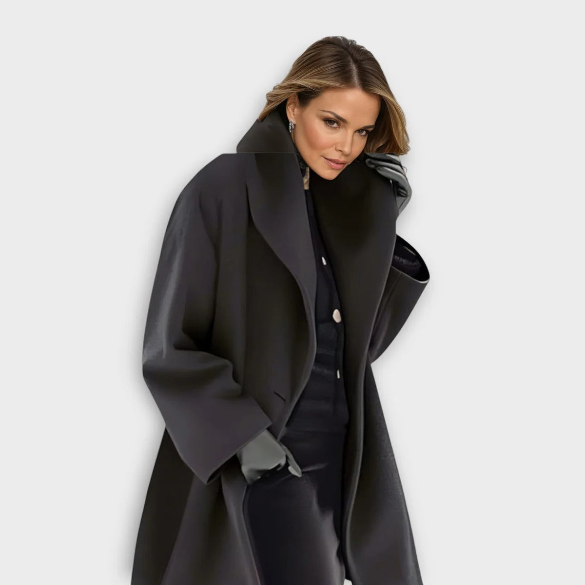 Women's Wool Coat with Wind-Resistant Outer and Tailored Mid-Length Fit, Soft Lining