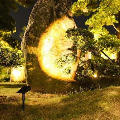 Solar LED Garden Spotlight with Adjustable Zoom Lens and RGB Warm White, Weatherproof Zolana