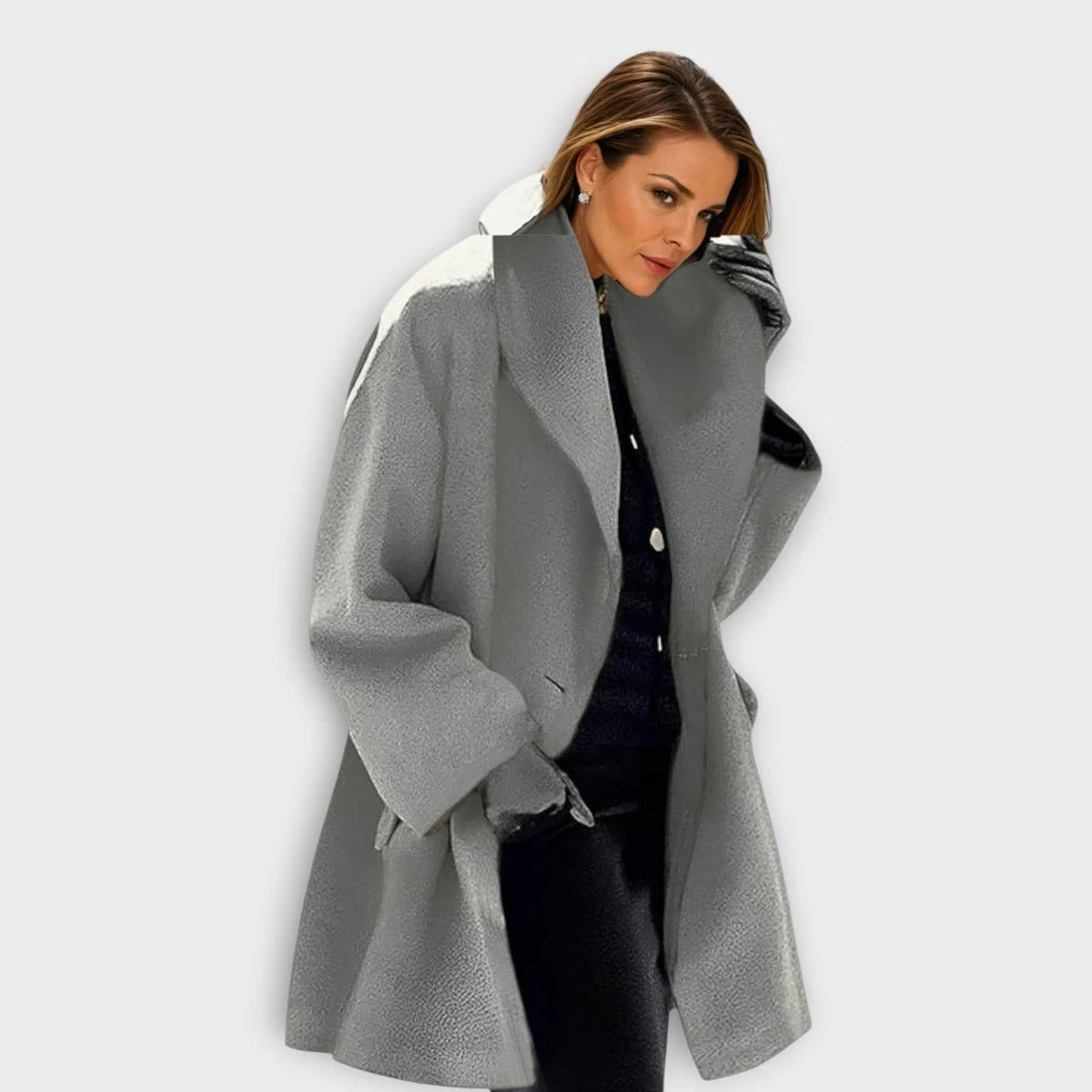 Women's Wool Coat with Wind-Resistant Shell and Soft Thermal Lining, Tailored Fit