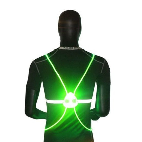 LED Safety Vest with 360-Degree Fiber Optic Lighting and Rechargeable Pack, Adjustable Fit