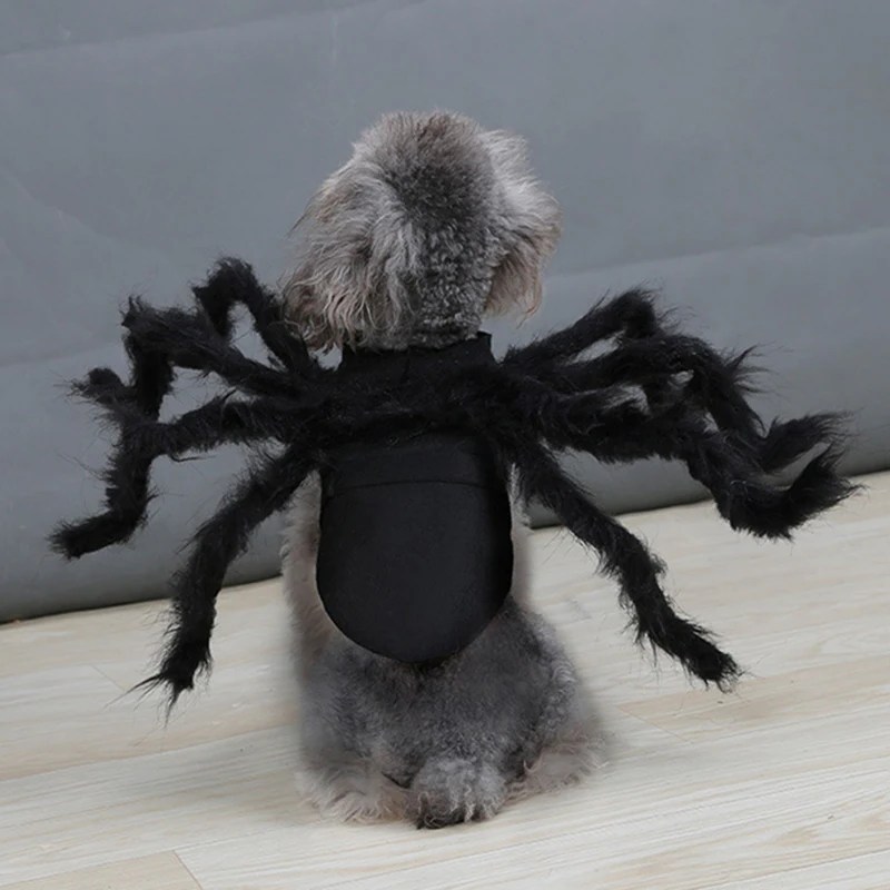 Spider Pet Costume with Articulated Legs and Adjustable Straps, Breathable Mesh Lining