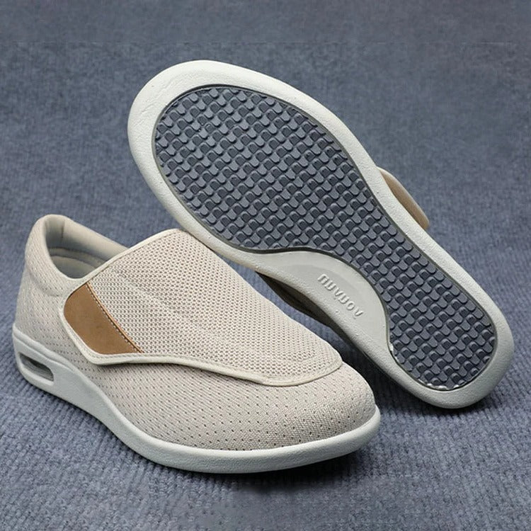 Wide Shoes for Swollen Feet with Extra-Depth Insoles and Adjustable Hook-Loop Straps