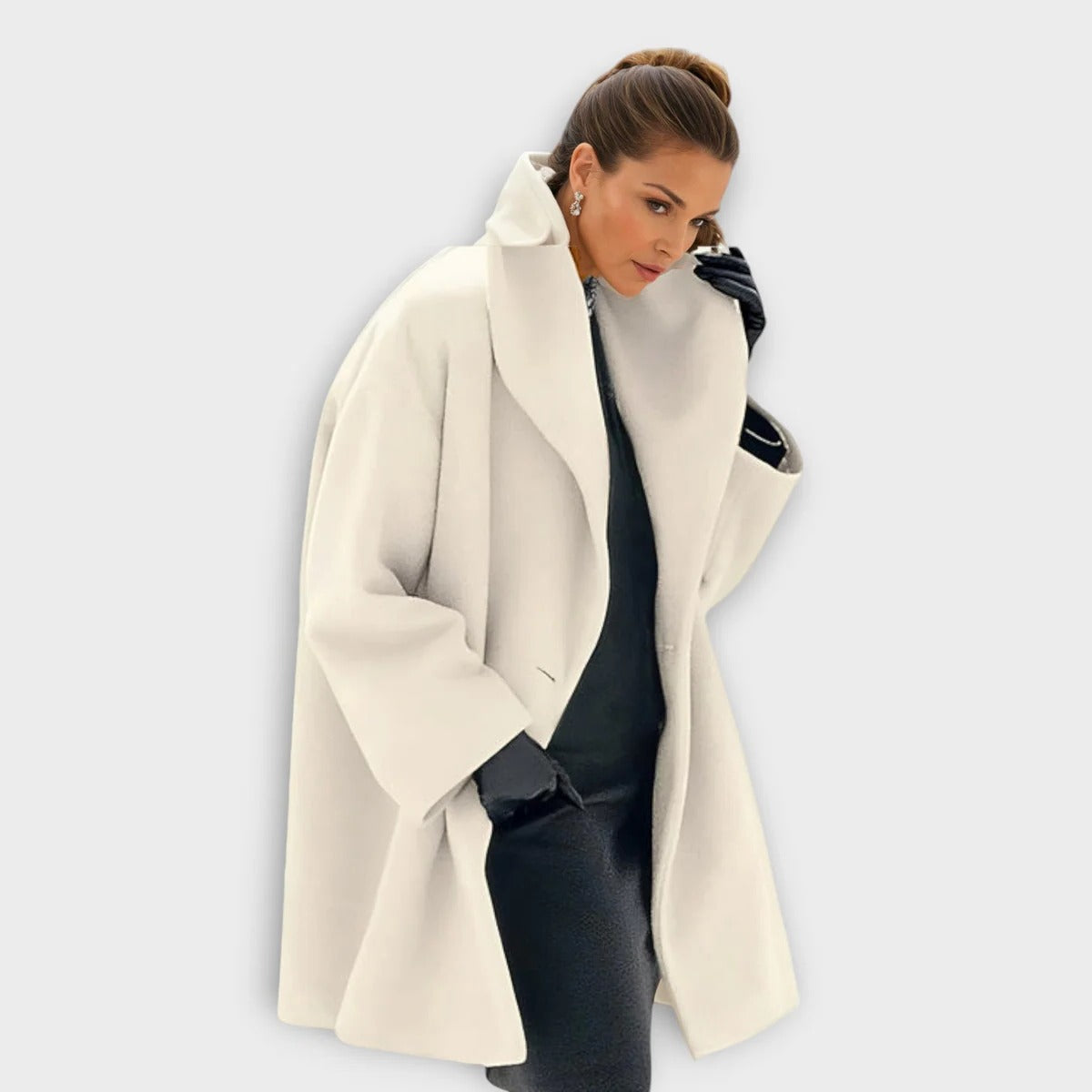 Women's Wool Coat with Wind-Resistant Outer and Tailored Mid-Length Fit, Soft Lining