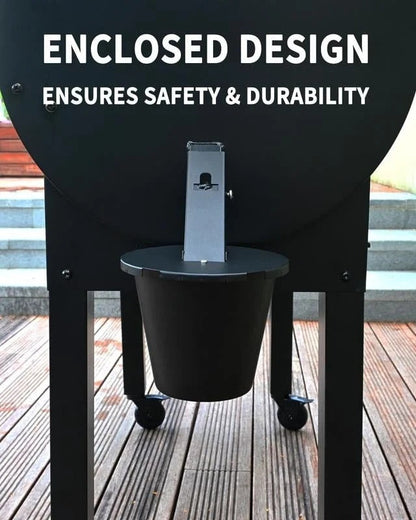 Grill Grease Collector with Fitted Lid and Reusable Liner, Toolless Fit for 1.6in Spouts
