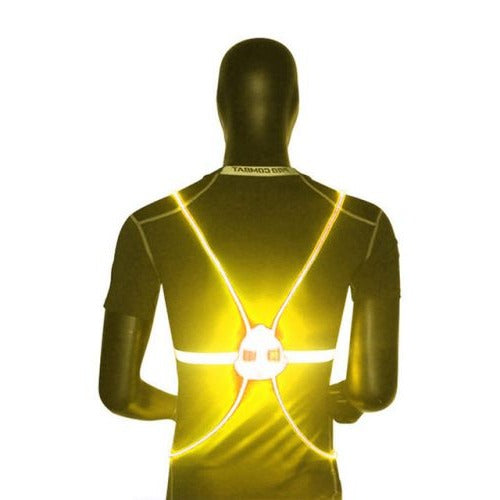 LED Safety Vest with 360-Degree Fiber Optic Lighting and Rechargeable Pack, Adjustable Fit