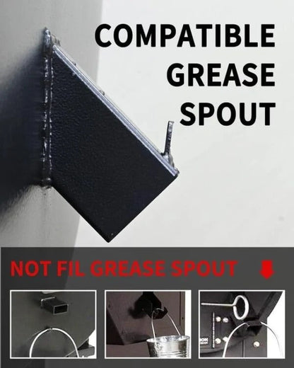 Grill Grease Collector with Fitted Lid and Reusable Liner, Toolless Fit for 1.6in Spouts