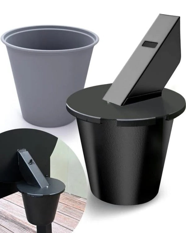 Grill Grease Collector with Fitted Lid and Reusable Liner, Toolless Attachment