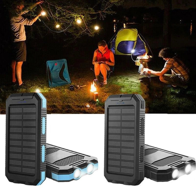 Solar Power Bank with 500000mAh Capacity and Dual USB Outputs, IP44 Water Resistant Zolana