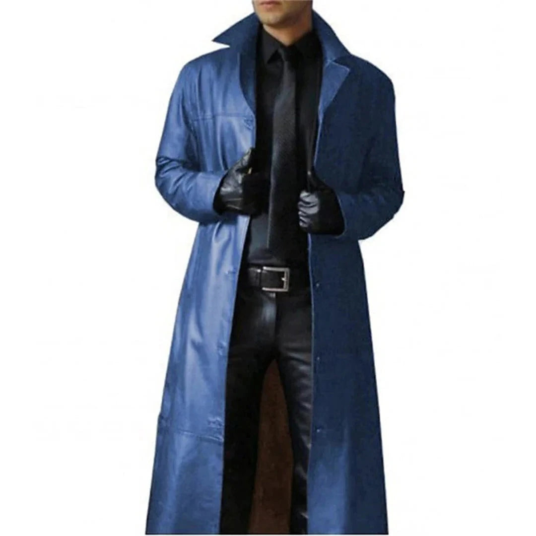 Men's Leather Coat with Tailored Fit and Lightweight Thermal Lining, Full-Grain Leather Zolana