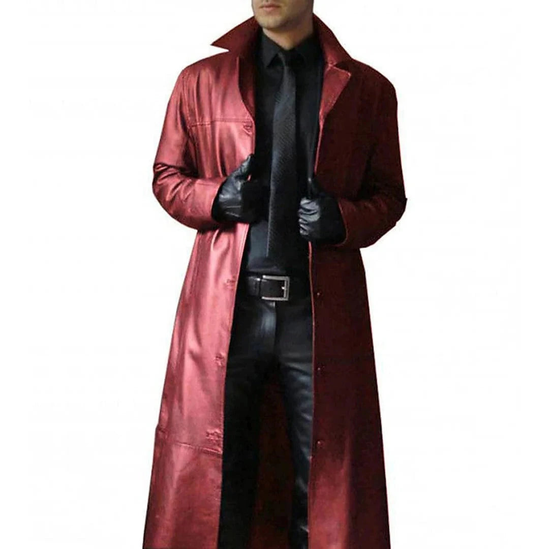 Men's Leather Coat with Tailored Fit and Lightweight Thermal Lining, Full-Grain Leather Zolana