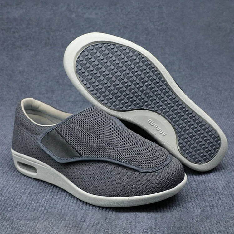 Wide Shoes for Swollen Feet with Extra-Depth Insoles and Adjustable Hook-Loop Straps