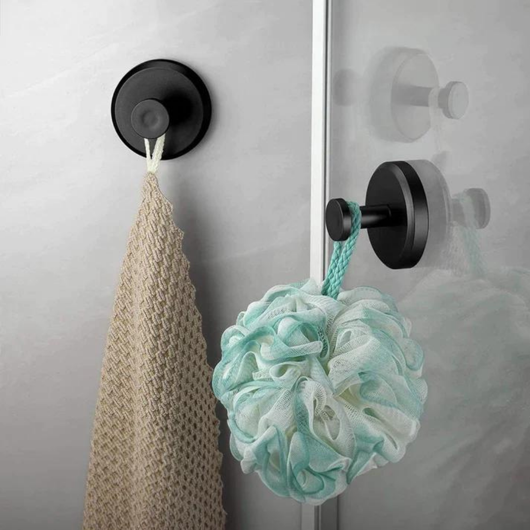 Suction Cup Hooks with No-Tool Lock and 15 Lb Capacity, Set of 4