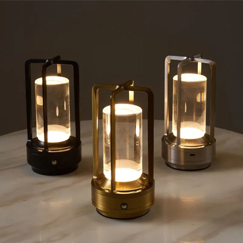 Rechargeable Table Lamp with Touch Dimming and Adjustable Color Temp, Splash-Resistant