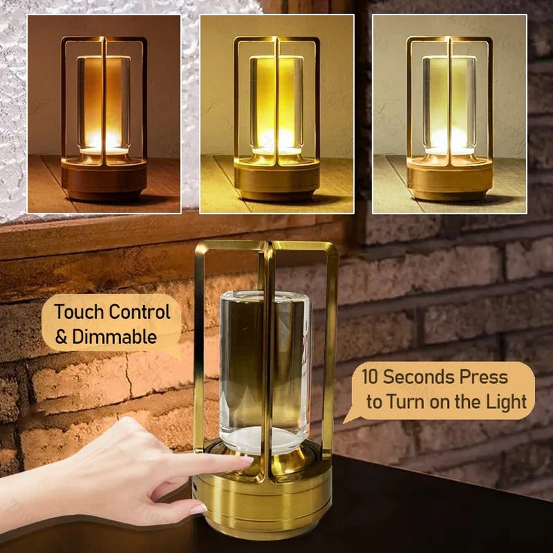 Rechargeable Table Lamp with Touch Dimming and Adjustable Color Temp, Splash-Resistant