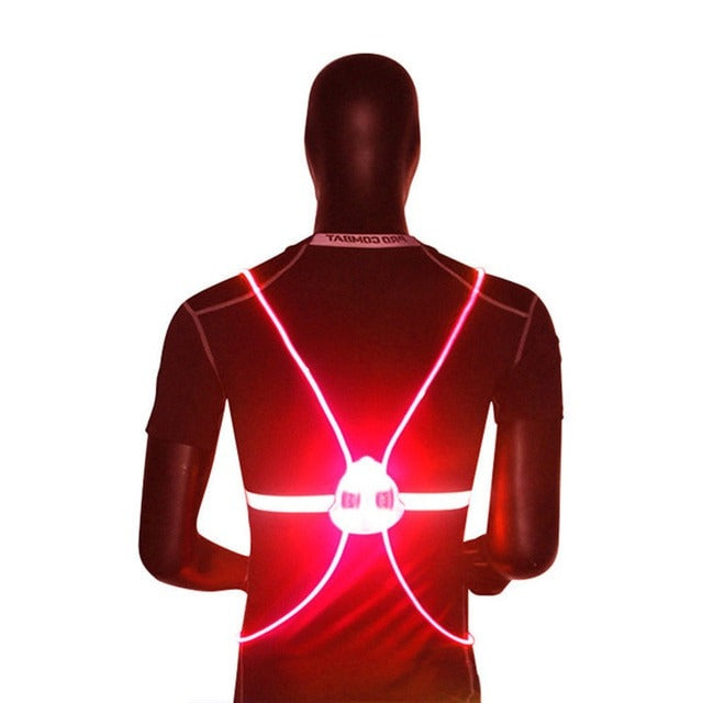 LED Safety Vest with 360-Degree Fiber Optic Lighting and Rechargeable Pack, Adjustable Fit