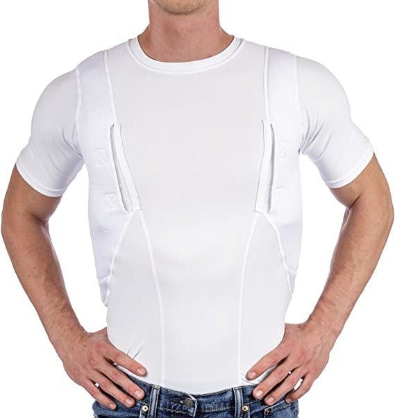 Concealed Carry Shirt with Ambidextrous Dual Holsters and Compression Fit, Low-Profile