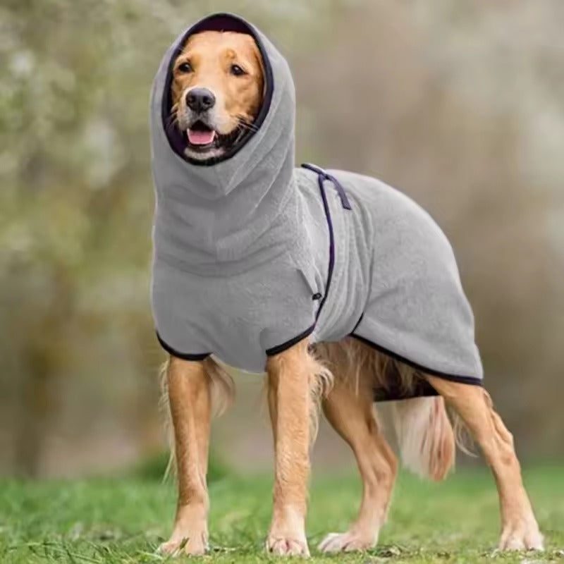 Dog Winter Coat with Plush Fleece Lining and Reflective Trim, Water-Resistant Shell
