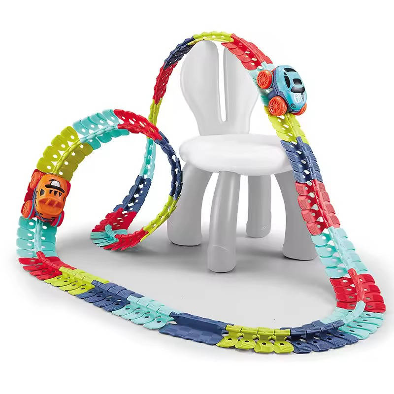 Glow in the Dark Race Track with Flexible Snap-Together Track and Anti-Tip Car for Kids Zolana