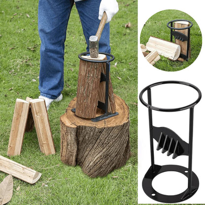 Log Splitting Wedge with Round Top Handle and Reinforced Base, Cast Iron