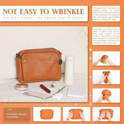 Leather Crossbody Bag with RFID Wallet and Detachable Strap, Fits 9.7-Inch Tablet Zolana