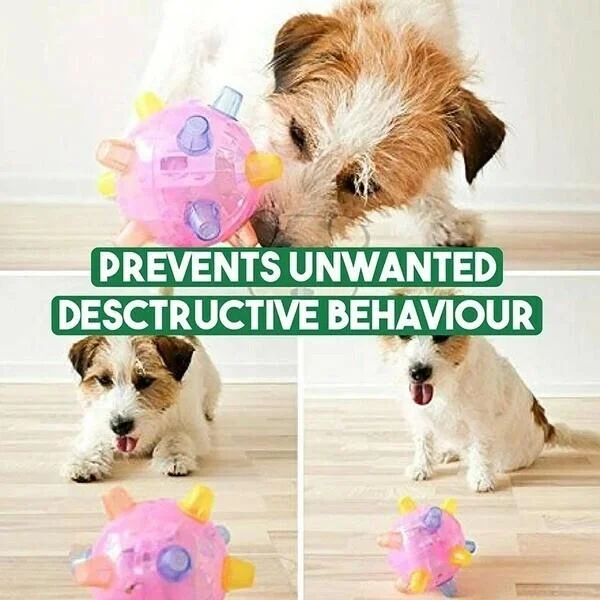 Interactive Jumping Dog Toy with Random Motion and Lights, USB Rechargeable