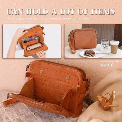 Leather Crossbody Bag with RFID Wallet and Detachable Strap, Fits 9.7-Inch Tablet Zolana