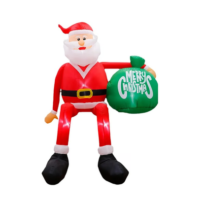 8-Foot Santa Inflatable with LED Illumination and Climbing Pose, Outdoor Holiday Display