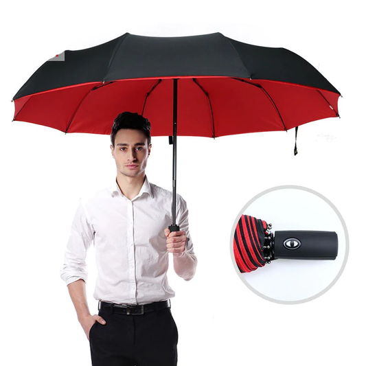 Compact Windproof Umbrella with Automatic One-Hand Open and Vented Canopy, 42in