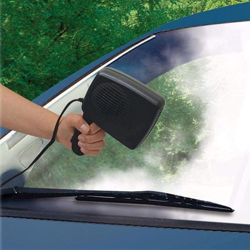 12V Car Heater with Ceramic Heating Element and Fan-Only Mode, 55.1in Cable