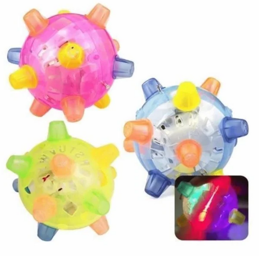 Interactive Dog Ball with Random Hopping Motion and LED Lights, USB Rechargeable