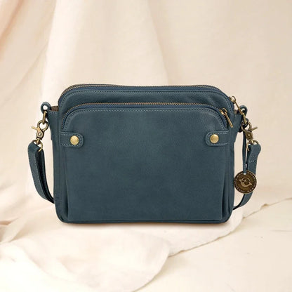 Leather Crossbody Bag with RFID Wallet and Detachable Strap, Fits 9.7-Inch Tablet Zolana