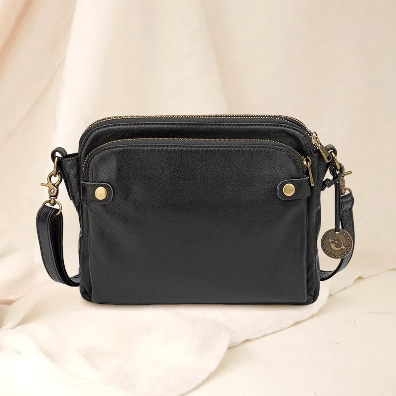 Leather Crossbody Bag with RFID Wallet and Detachable Strap, Fits 9.7-Inch Tablet Zolana