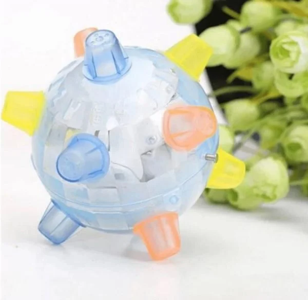 Interactive Jumping Dog Toy with Random Motion and Lights, USB Rechargeable