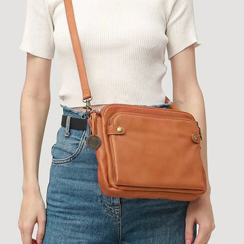 Leather Crossbody Bag with RFID Wallet and Detachable Strap, Fits 9.7-Inch Tablet Zolana