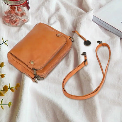 Leather Crossbody Bag with RFID Wallet and Detachable Strap, Fits 9.7-Inch Tablet Zolana
