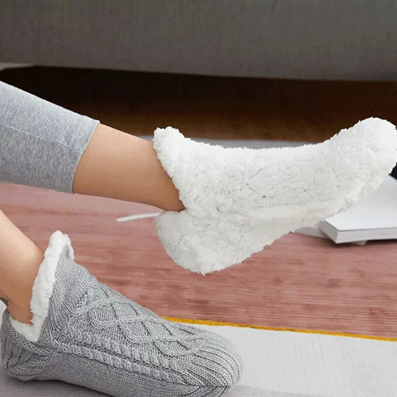 Thermal Socks with Non-Slip Grip and Brushed Interior for Indoor Lounging Zolana