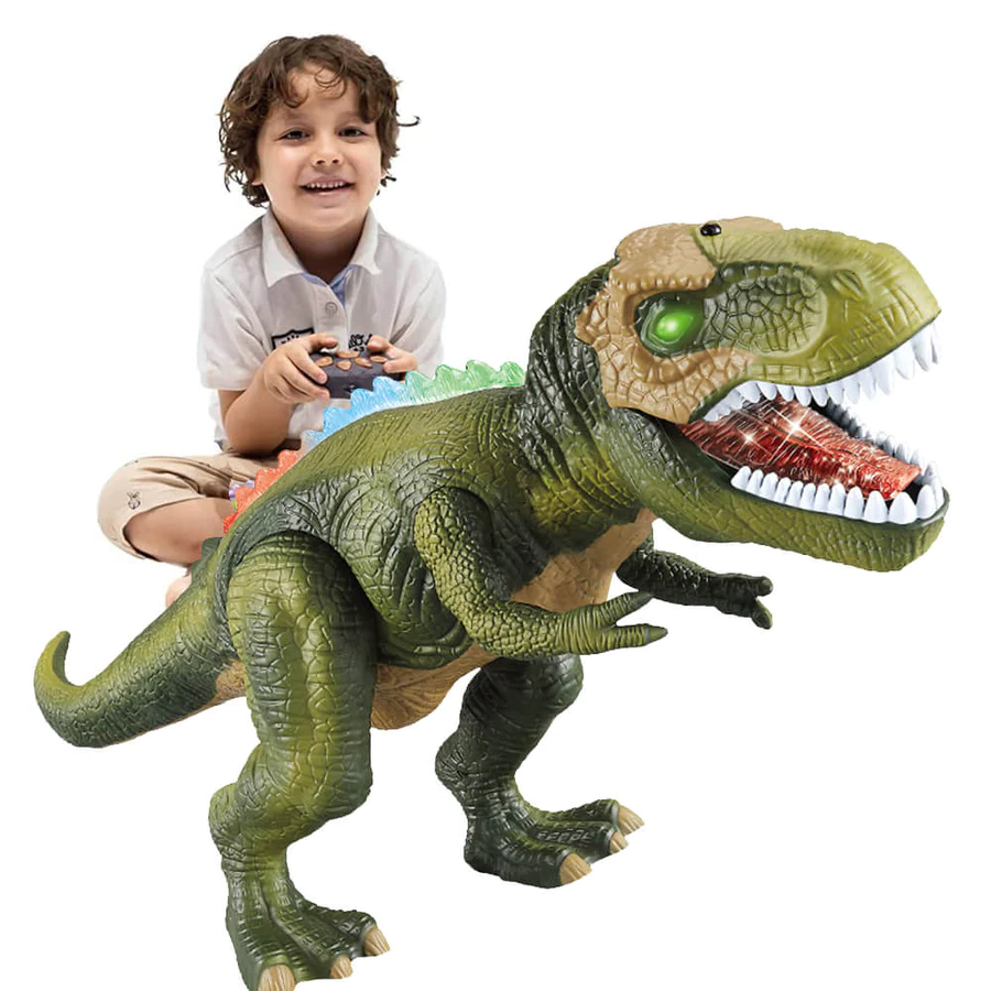 RC Dinosaur Toy with Multi-Color LED Lights and Roaring Movement, 17 Inch