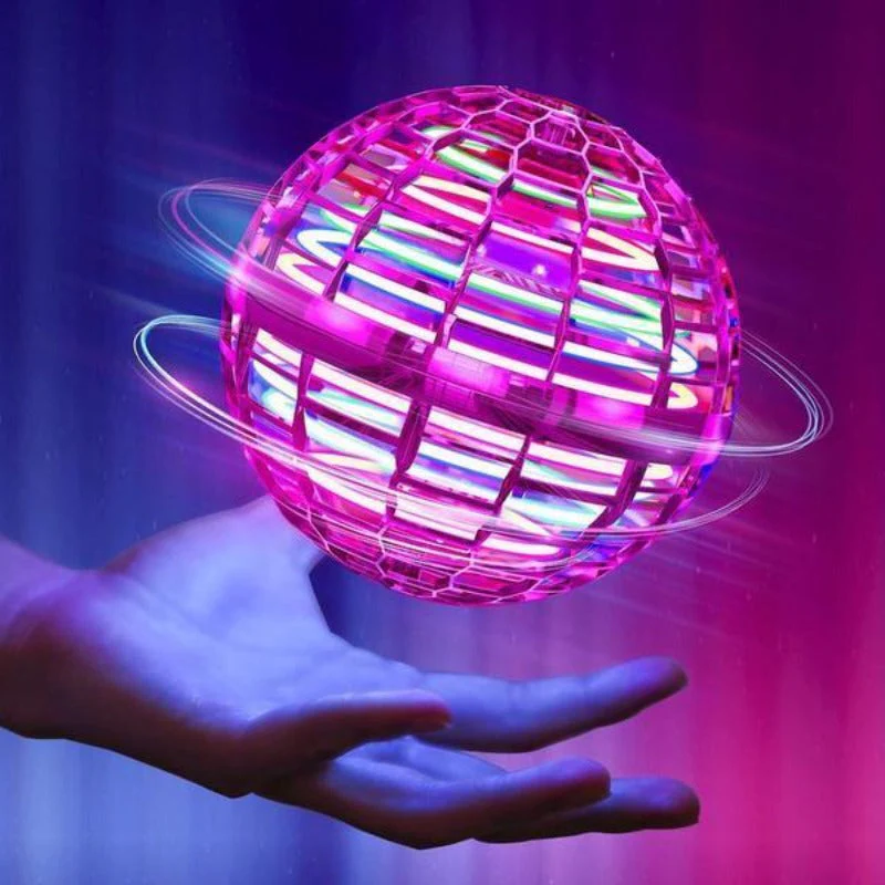 Motorized Flying Orb with LED Lights and Boomerang Flight, USB Rechargeable