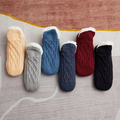 Thermal Socks with Non-Slip Grip and Brushed Interior for Indoor Lounging Zolana