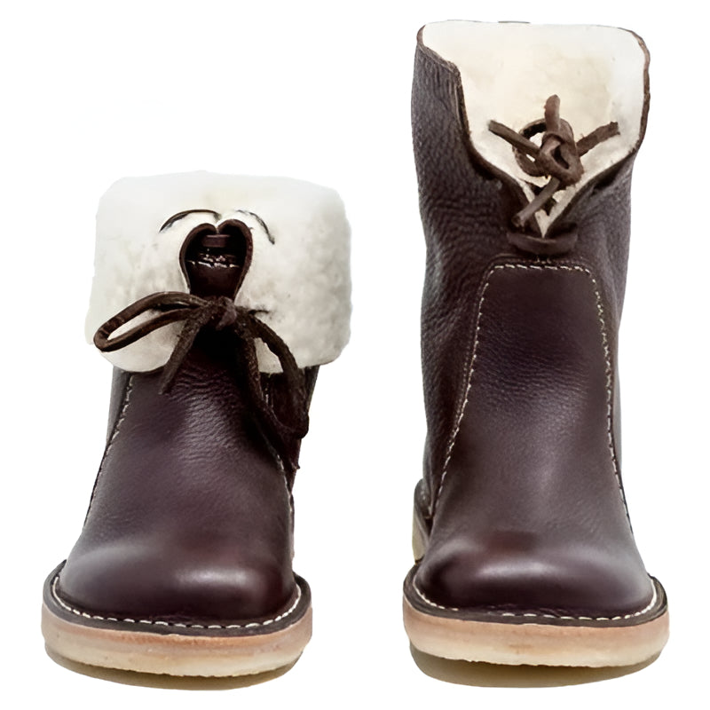 Waterproof Leather Boots with Wool Lining and Crepe Rubber Sole, Vegetable-Tanned Midsole