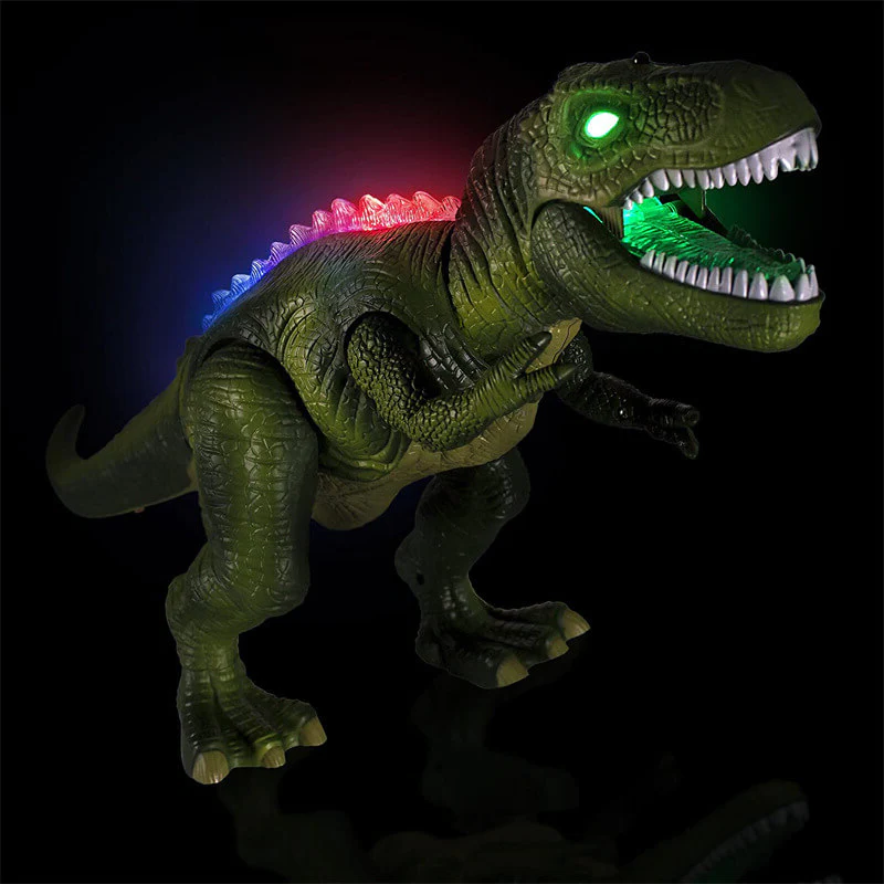 Remote Control Dinosaur Toy with Color LED Spikes and Roaring Sound, Walking Motion Zolana