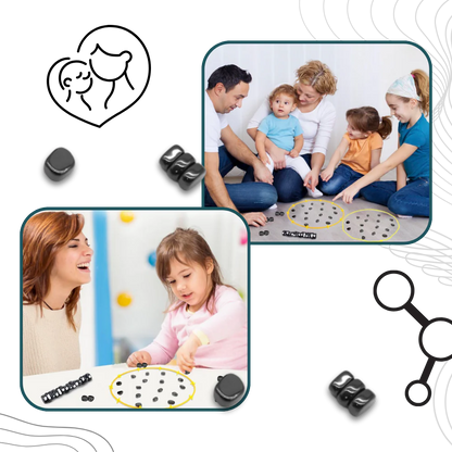 Magnetic Strategy Game with Rope Boundary and 20 Magnetic Pieces, Portable Storage Bag