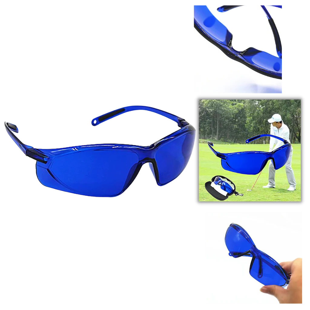 Golf Ball Finder Glasses with Blue Contrast Lenses and UV400 Protection