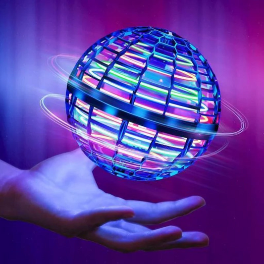 Motorized Flying Orb Toy with Multicolor LED and Guided Flight Path, Rechargeable Zolana