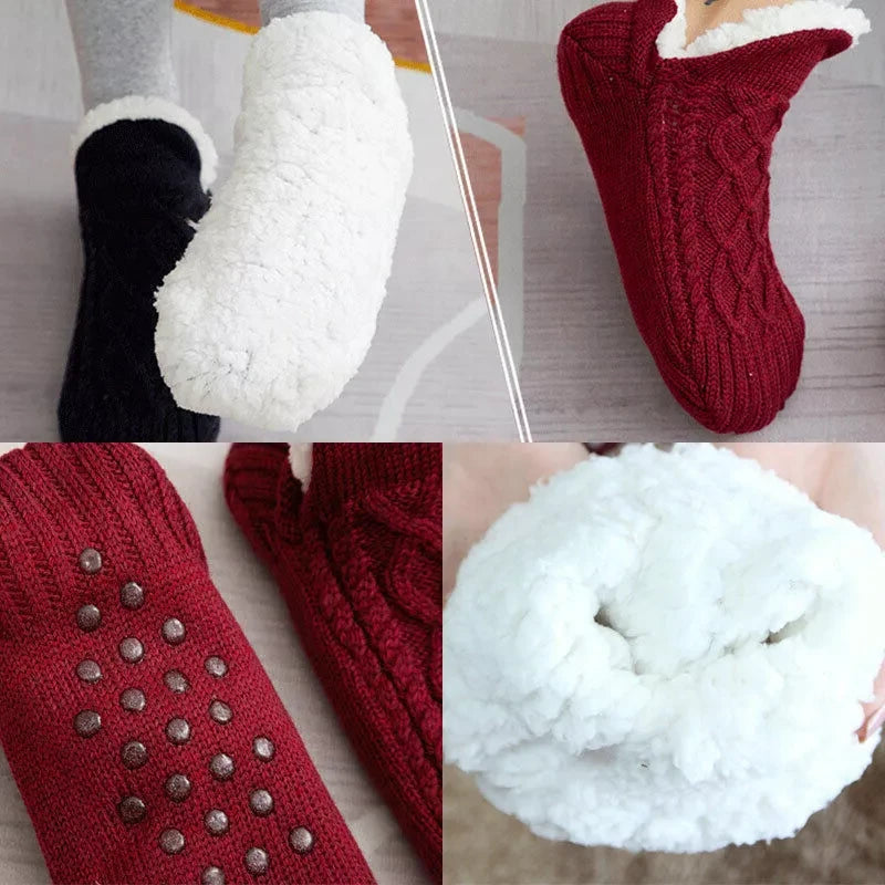 Thermal Socks with Non-Slip Grip and Brushed Interior for Indoor Lounging Zolana